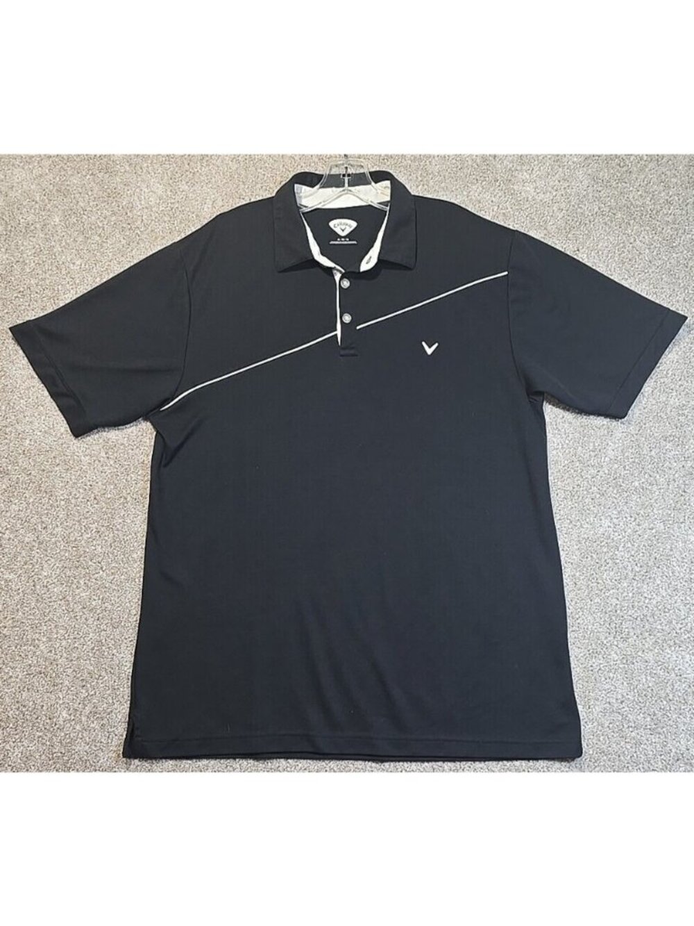 Callaway Short Sleeve Black Polyester Golf Casual Polo Shirt Men's Size XL